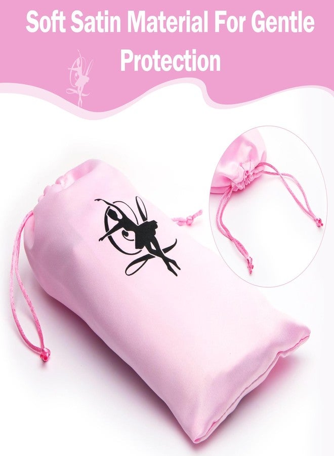 TARINI Ballet Shoe Bags, Dance Bag, Shoe Storage Bags, Pink Ballet Shoe Storage Bag - Drawstring Satin Pouch for Pointe & Practice Shoes - Image 4